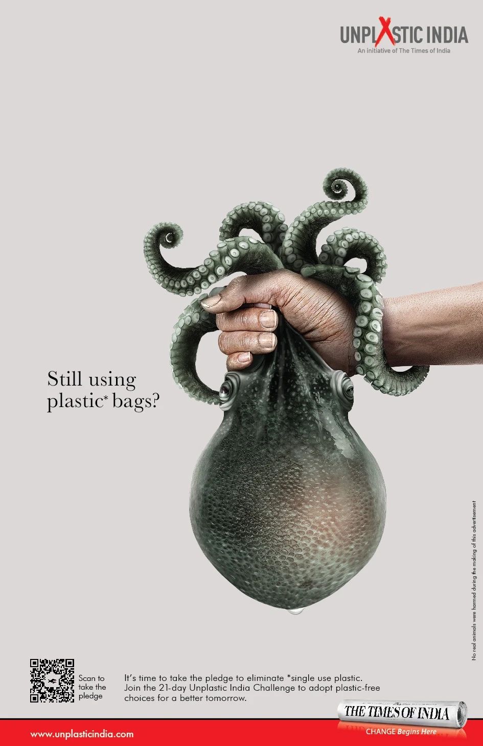 你还在使用塑料吗？看这组印度时报公益海报